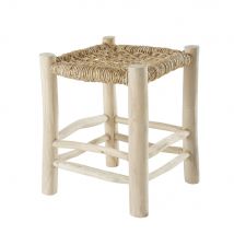 Hocker aus Teakholz und geflochtener Pflanzenfaser Stil exotic Maisons du Monde