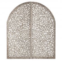 INDORE carved wood 160cm headboard exotic style - Brown , - Maisons Du Monde