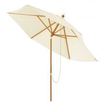 Kantelbare parasol van aluminium en ecru stof 3x3 m stijl - strandstijl - Wit - Maisons Du Monde