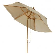 Kantelbare parasol van aluminium en taupe stof 3x3 m stijl - strandstijl - Maisons Du Monde