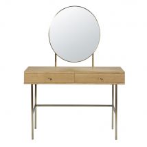 Kaptafel met 2 lades stijl - klassiek chic - Goud Metaal - Maisons Du Monde