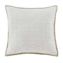 Kissen aus geflochtener Baumwolle, ecrufarben, 45x45cm Stil seaside Weiß Baumwolle Maisons du monde