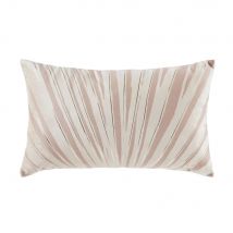 Kissen aus Samt mit Druckmotiv, ecru und altrosa, 30x50cm Stil classic chic Weiß Samt Maisons du monde