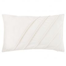 Kissenbezug mit Plissee-Samt, ecru, 40x40cm Stil modern Weiß Samt Maisons du monde