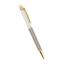 Kugelschreiber aus Metall mit Streifenmuster, goldfarben modern Stil - Metall - Maisons Du Monde