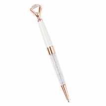 Kugelschreiber aus silberfarbenem Metall mit Diamantimitat Stil modern Maisons du Monde