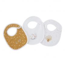 Lätzchen aus Baumwolle und Frottee, senfgelb und ecru, Set aus 3 Stil modern Mehrfarbig Kinder Maisons du Monde