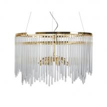 Lampada a sospensione con tubi di vetro e metallo dorato - Modello Classico chic - Trasparente - - Maisons du Monde