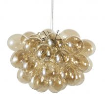 Lampada a sospensione multiglobi in vetro ambrato e metallo dorato, D 49 cm modello contemporaneo - Dorato - Vetro - Maisons Du Monde