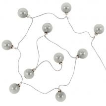 Leuchtende Girlande In Grau, 10 led-lampen, L180cm Stil industrial - Grau Glas Festliche Dekoration - Maisons Du Monde