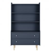 Libreria con 2 cassetti grigio-blu - - Pannello truciolato - Maisons du Monde