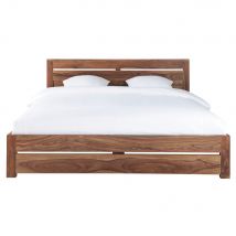 Massief sheeshamhouten bed 160x200 hedendaags stijl - Kastanjebruin - Maisons Du Monde
