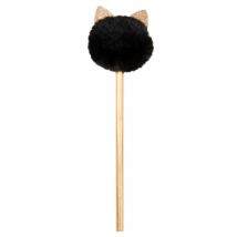 Matite con pompon gatto grigio e dorato - Modello Contemporaneo - Nero - - Legno - Maisons du Monde