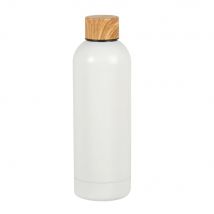 Matte white and beige stainless steel insulated flask contemporary style - Maisons Du Monde
