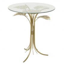 Mesa De Apoio De Vidro E Metal Dourado estilo clássico chique - Maisons Du Monde