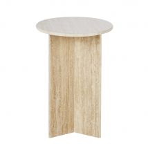 Mesa De Apoio Em Mármore Rosa-velho estilo contemporâneo - Bege Madeira - Maisons Du Monde