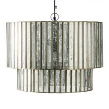 Metalen hanglamp met spiegelachtige facetten landelijk stijl - Zilver Metaal - - Maisons Du Monde