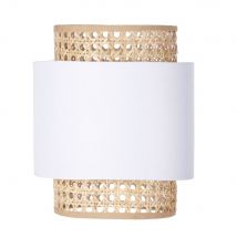 Minihanglamp van rotan en witte stof hedendaags stijl Kind - Maisons Du Monde