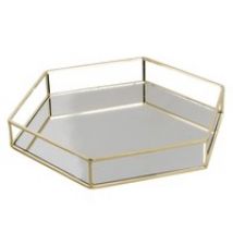 Mirrored Metal Tray contemporary style - Gold - Maisons Du Monde