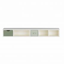 Modulo contenitore per scrivania bianco con 2 cassetti verde - Modello Contemporaneo - Pannello truciolato - Maisons du Monde