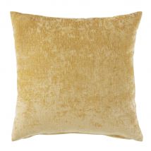 Mosterdgeel fluwelen kussen met verweerd effect 45 x 45 cm, OEKO-TEX stijl - vintage Oeko-Tex Gecertificeerd - Velours - Maisons Du Monde
