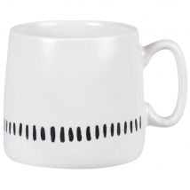 Mug in gres bianco con motivi a tratti neri modello contemporaneo - Maisons Du Monde