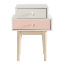 Nachttisch mit 2 Schublade, weiß-rosa vintage Stil - Spanplatte - Kinder - Maisons Du Monde