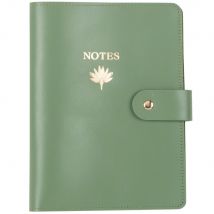Notizbuch aus grünem und goldfarbenem Leder Stil modern Maisons du Monde
