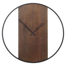 Orologio in legno di mango marrone e metallo nero Ø 85 cm - Modello Vintage - Maisons du Monde
