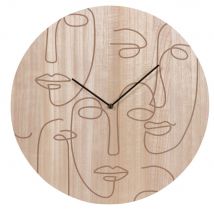 Orologio in legno di paulonia beige inciso Ø 45 cm - Modello Contemporaneo - Maisons du Monde