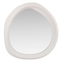 .Ovaler Spiegel, weiß, 43x45cm exotic Stil - - Spanplatte - - Maisons Du Monde