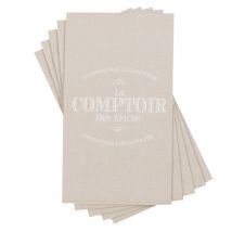 Papierservietten, grau mit weißer Aufschrift, 12 Stück industrial Stil - Papier - Maisons Du Monde