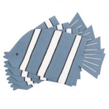 Papierservietten mit blauem Fischdruck (x20) seaside Stil - Papier - Maisons Du Monde