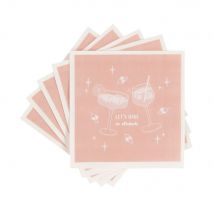 Papierservietten, rosa und weiß bedruckt, 20 Stück Stil modern Papier Maisons du Monde