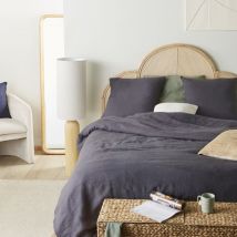 Parure da letto in lino lavato grigio antracite 240x220 cm - Modello Contemporaneo - Maisons du Monde