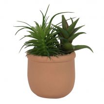 Pianta artificiale verde con vaso in cemento beige - Pvc e sintetico - Maisons du Monde