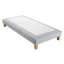 Polsterbett hellgrauer Stoff 90x200 Stil modern Maisons du Monde