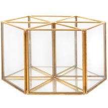 Portapenne girevole in vetro e metallo dorato modello contemporaneo - Trasparente - Maisons Du Monde