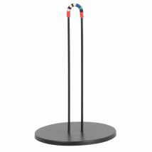 Portarotolo da cucina in metallo nero con estremità ricoperta in tessuto rosso, verde e blu - Modello Contemporaneo - Maisons du Monde