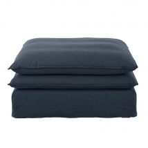Pouf per divano componibile in lino blu notte - Modello Classico chic - - Maisons du Monde
