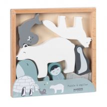 Puzzle Polartiere, weiß, blau und grau Stil - Spanplatte - Baby - Maisons Du Monde