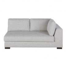 Rechte Armlehne für modulares 2-Sitzer-Sofa aus Recycling-Gewebe, hellgrau meliert Stil modern Gewebe Maisons du Monde