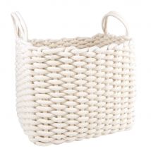 Recycelter Baumwollkorb rechteckig, weiß Stil seaside Maisons du Monde