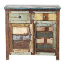 Recycled wood sideboard, multicoloured W 90cm sea side style - Multicolour - Maisons Du Monde