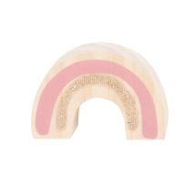 Regenbogen-Türknauf aus Kiefernholz in Beige und Rosa Stil modern Maisons du Monde