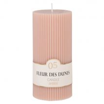 Ribbed pink scented candle H15cm contemporary style - Pink - Wax - Maisons Du Monde