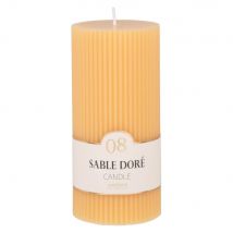 Ribbed yellow scented candle H15cm vintage style - Yellow - Wax - Maisons Du Monde