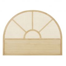 Round 140/160cm rattan canework headboard contemporary style - Beige - Wood - Maisons Du Monde