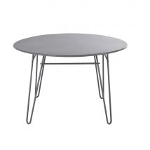Round Garden Table For Four People In Charcoal Grey Steel D120cm contemporary style - Iron - Maisons Du Monde