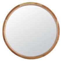 Runder Spiegel aus braunem Akazienholz, D99cm Stil vintage Maisons du Monde
